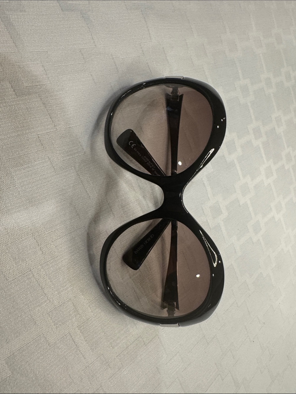 Giorgio Armani Black Vintage Oversized Black, Brown Gradient Sunglasses